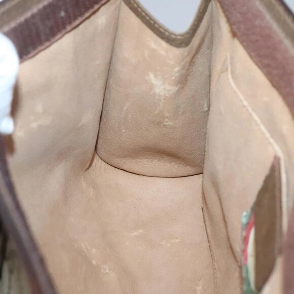 GUCCI GG Supreme Web Sherry Line Clutch Bag PVC Beige Gold 89 01 033 Auth BA4626 - Picture 12 of 16